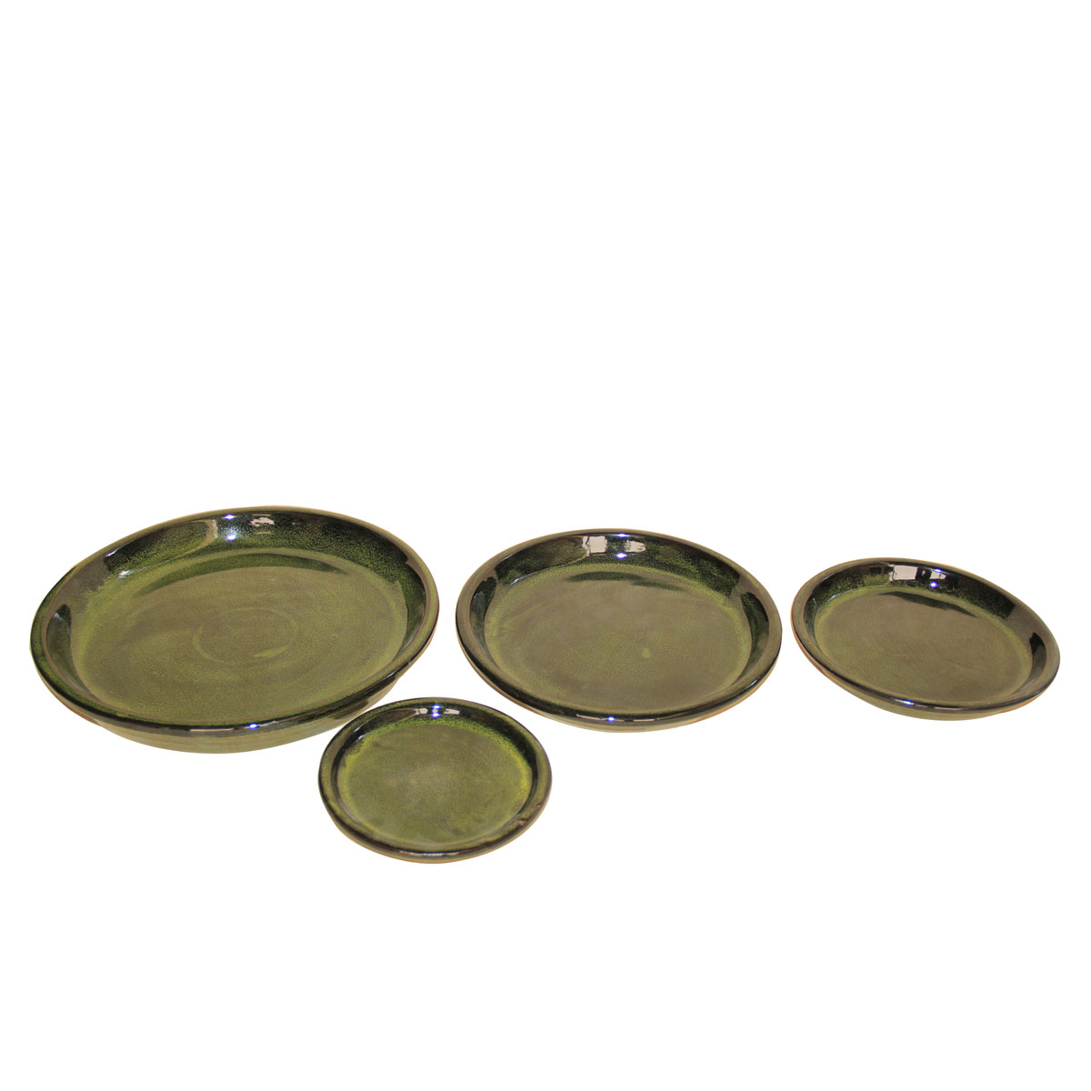 Haveson Untersetzer Feine Rille Durchmesser 21 cm grün glasiert