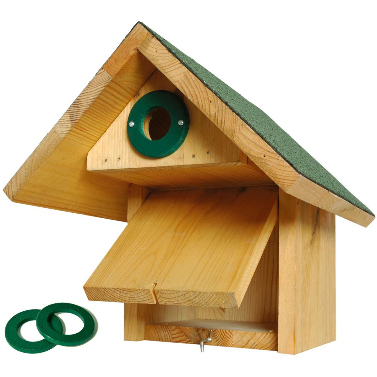 dobar Nistkasten Räuberschutz 25,5 x 29 x 25,5 cm drei Lochgrößen Grün