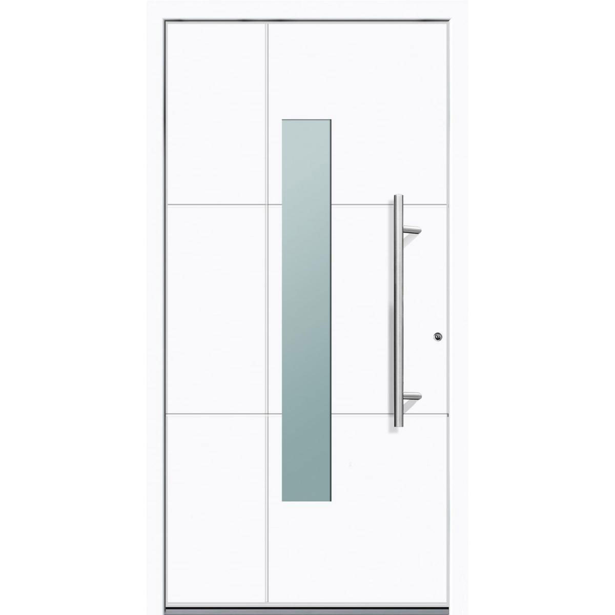 Aluminium Sicherheits-Haustür Parma Superior 60 mm weiß 100 x 210 cm Anschlag rechts inkl Griffset