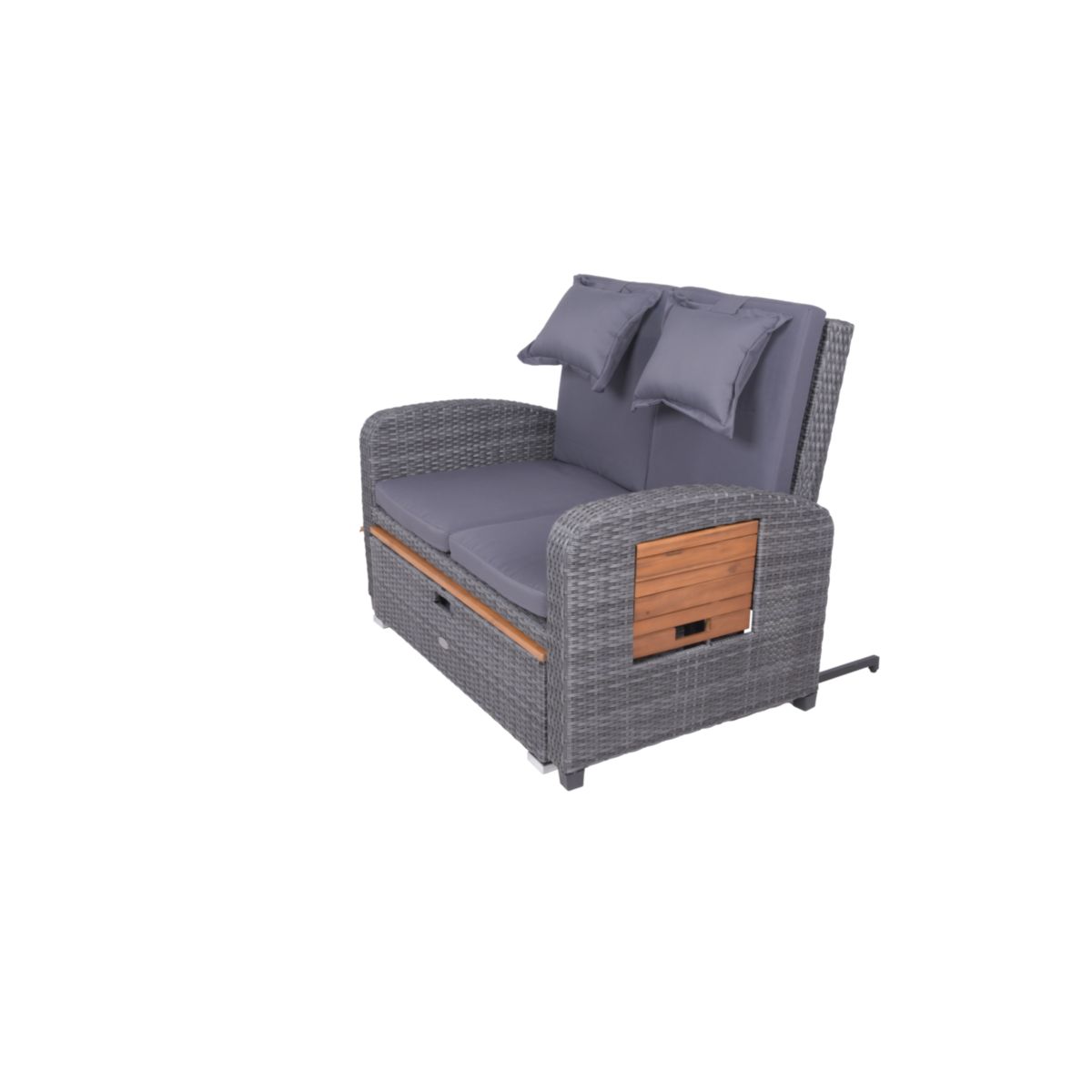 Garden Pleasure Funktionssofa BARI Stahl, Kunststoffgeflecht, Akazie Bild 3