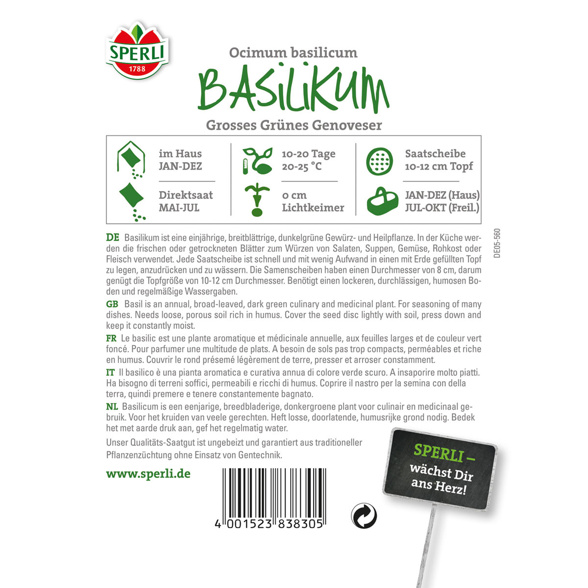 Sperli Basilikum Genoves Bild 2