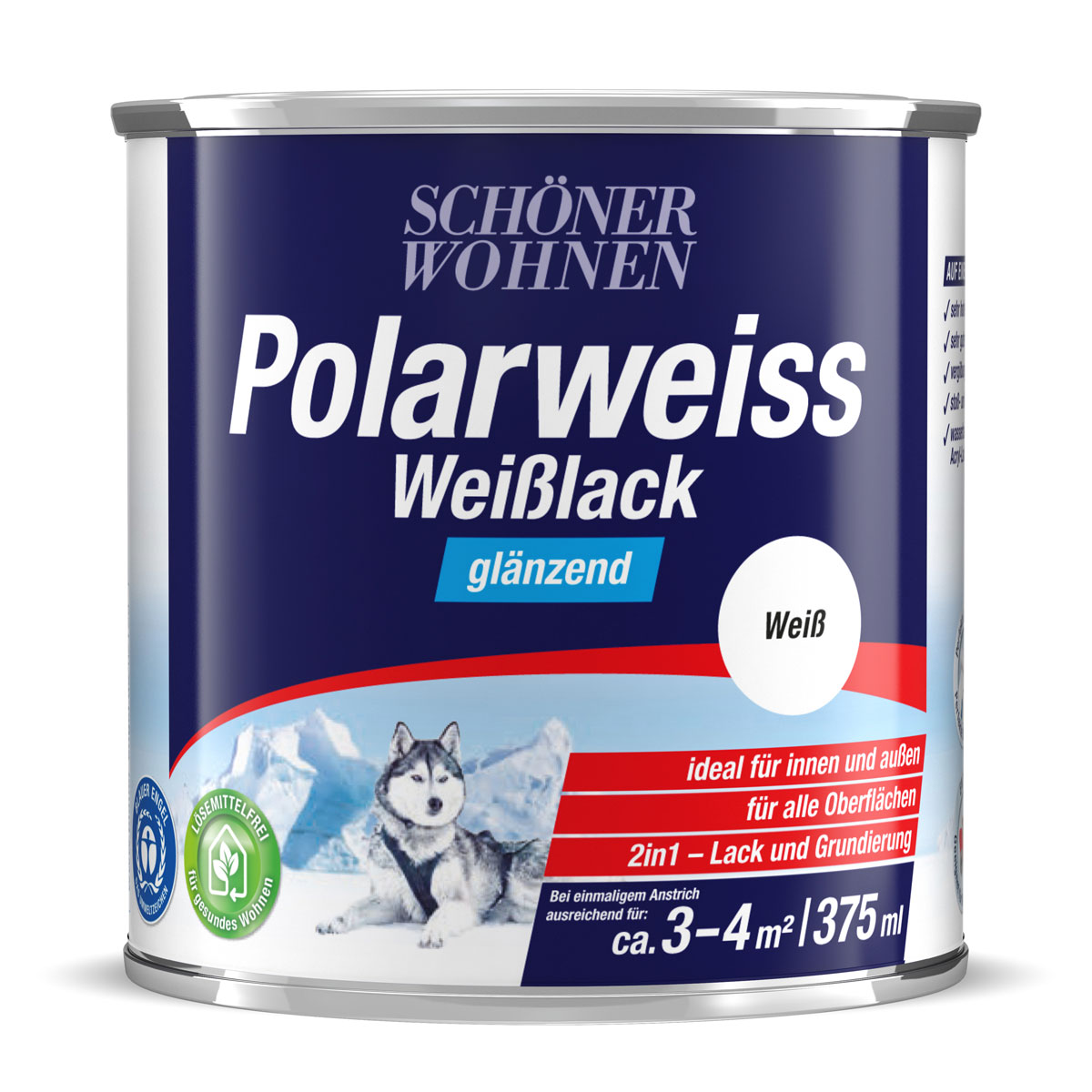 Schöner Wohnen Farbe Weißlack Polarweiß glänzend 375 ml