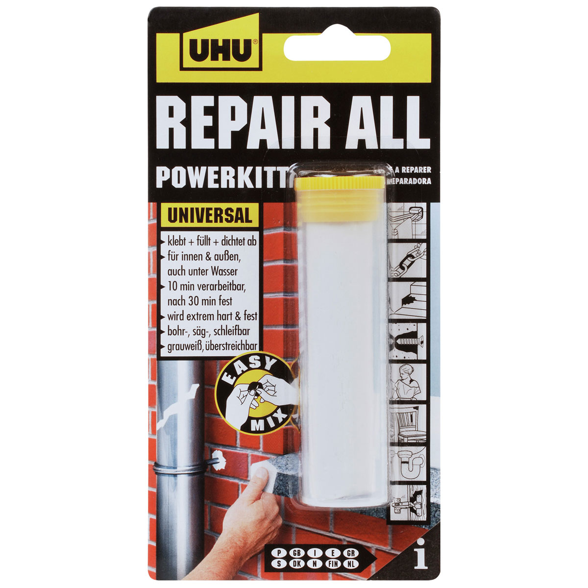 UHU  Zwei-Komponenten-Klebstoff repair all powerkitt 60 g