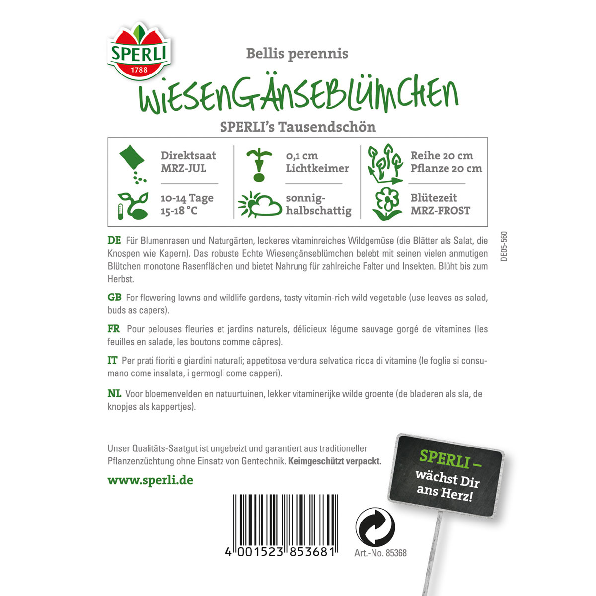 Sperli Wiesengänseblümchen ngs Tausendschön Bild 2