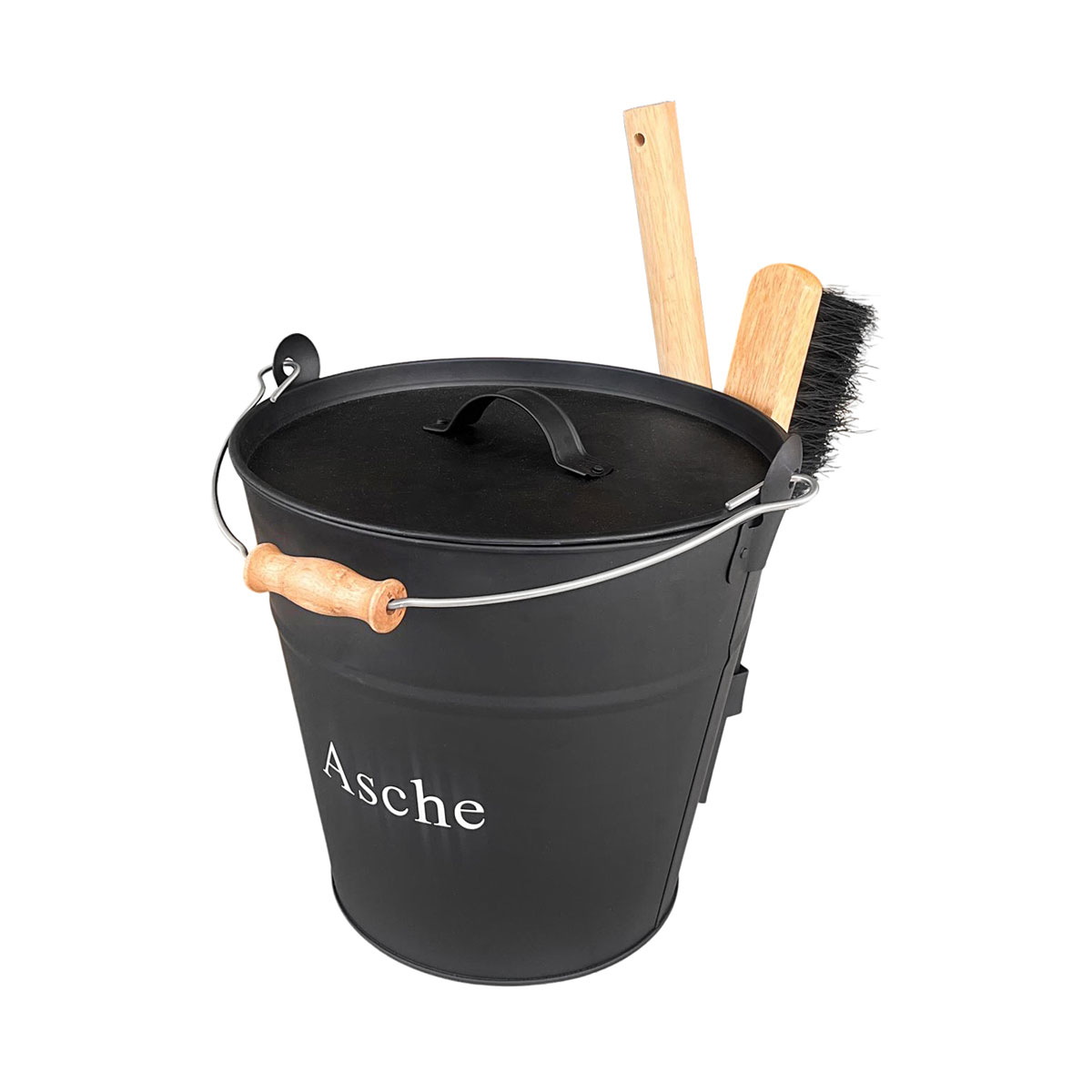 MyFireTool Ascheeimer schwarz 26,5 x 30 cm