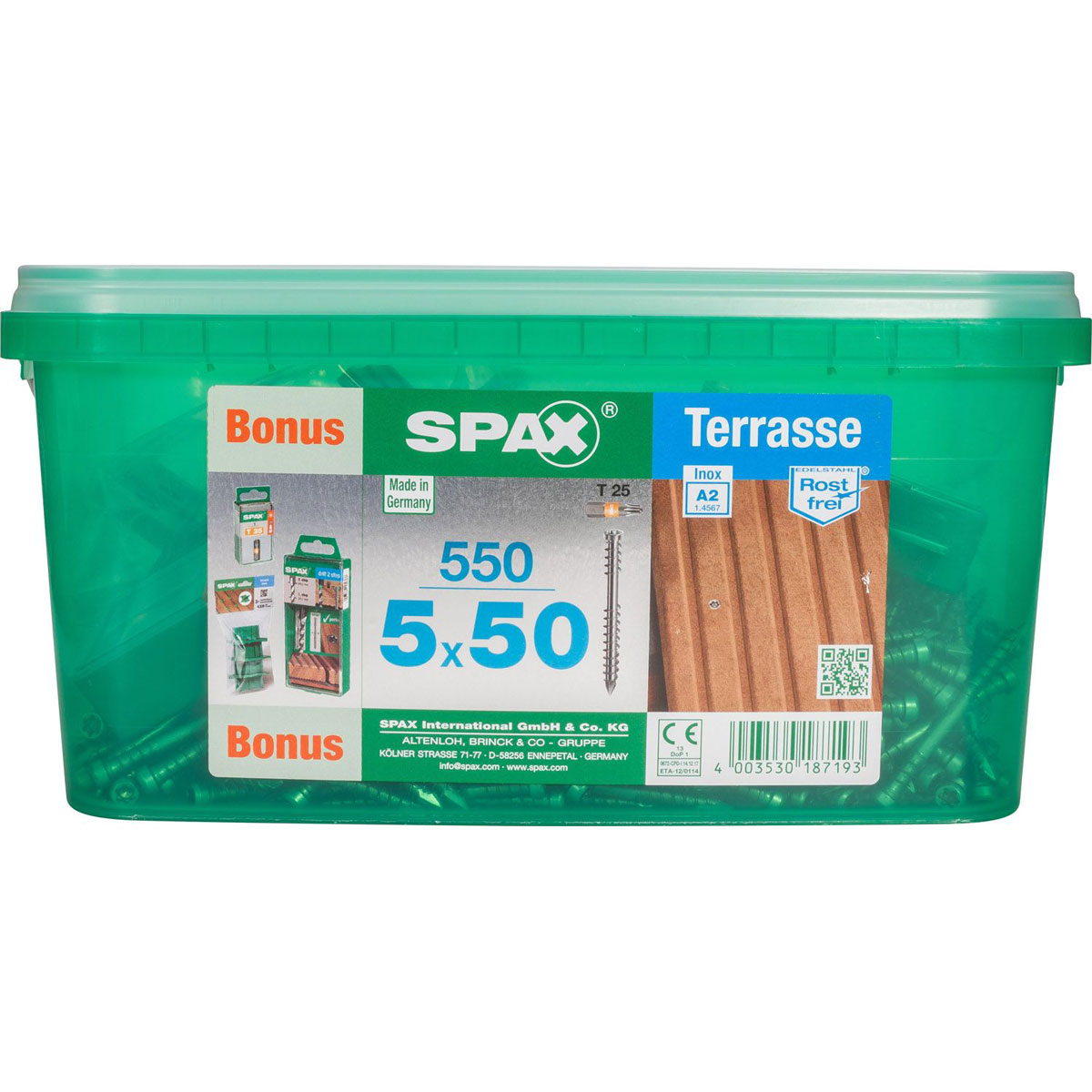 Spax Terrassenschraube Bonus-Set Zylinderkopf 5 x 50 mm 550 Stück Bild 3