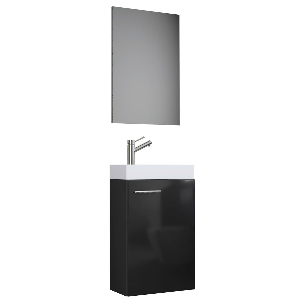 Gäste-Waschplatz Slito mit Spiegel schwarz