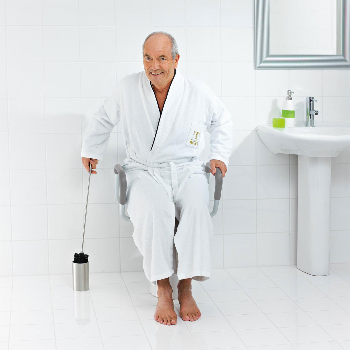 Ridder  WC-Erhöhung 10 cm mit Griffen und Deckel weiß Bild 3