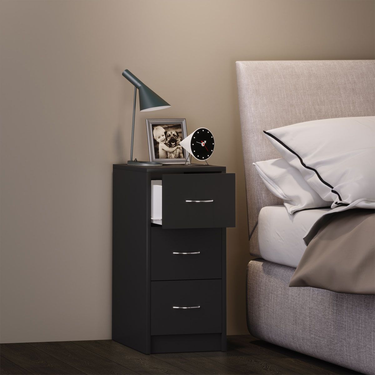 Nachttisch Boxal Maxi grau/weiß Bild 3