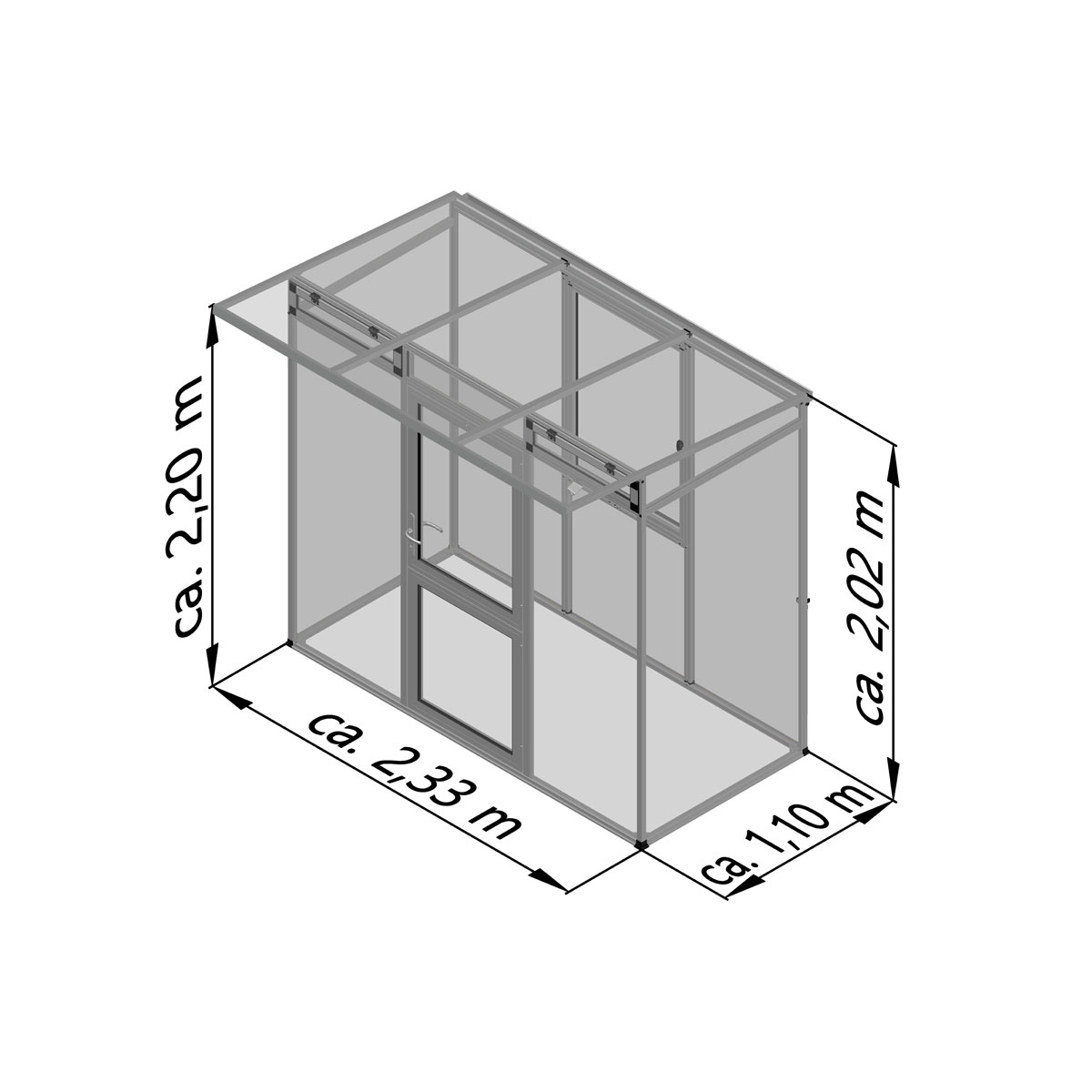 KGT Gewächshaus Linea I 2,5m² schwarz Bild 7