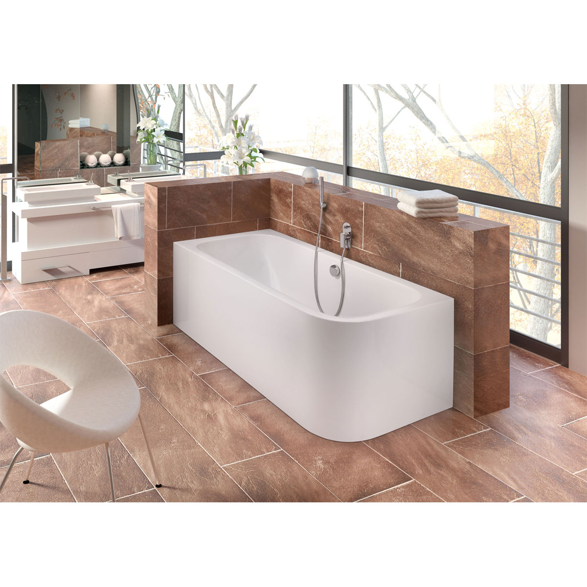 Ottofond Badewanne Spirit 180 x 80 cm Ausführung rechts Wannenrandarmatur S3000 Bild 2