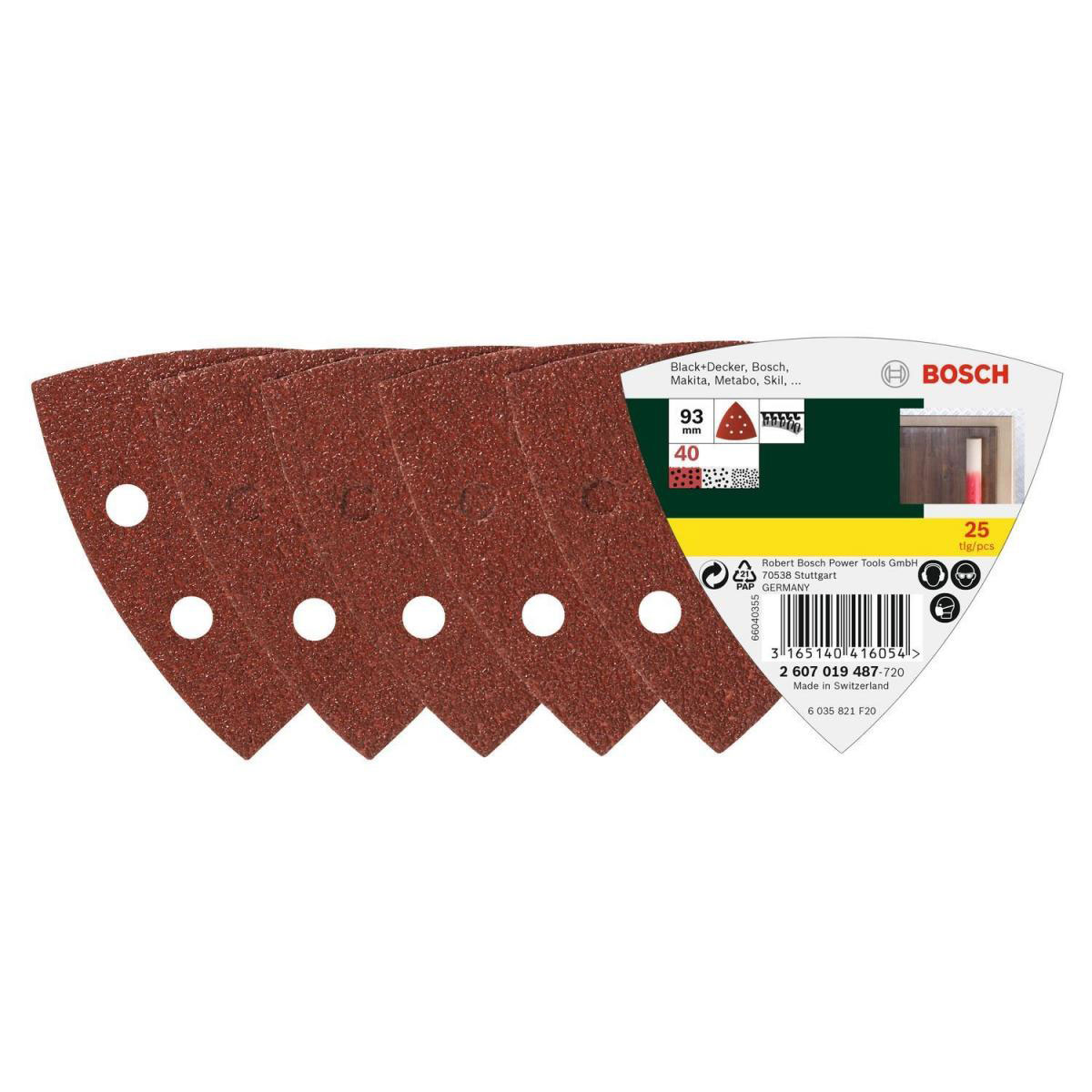 Bosch  Deltaschleifblatt Korund K40 9,3 cm 25 Stück Bild 1