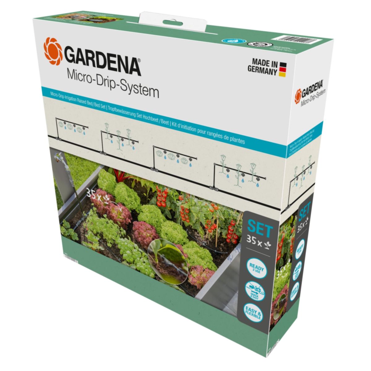 Gardena Tropfbewässerung Set Hochbeet/Beet (35 Pflanzen)