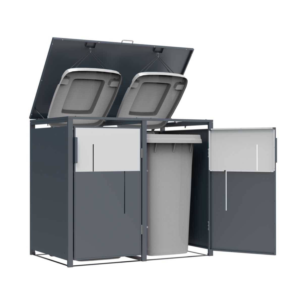 Westmann Mülltonnenbox Tonus 2 2 x 240L Anthrazit|80x132x116 cm Bild 4