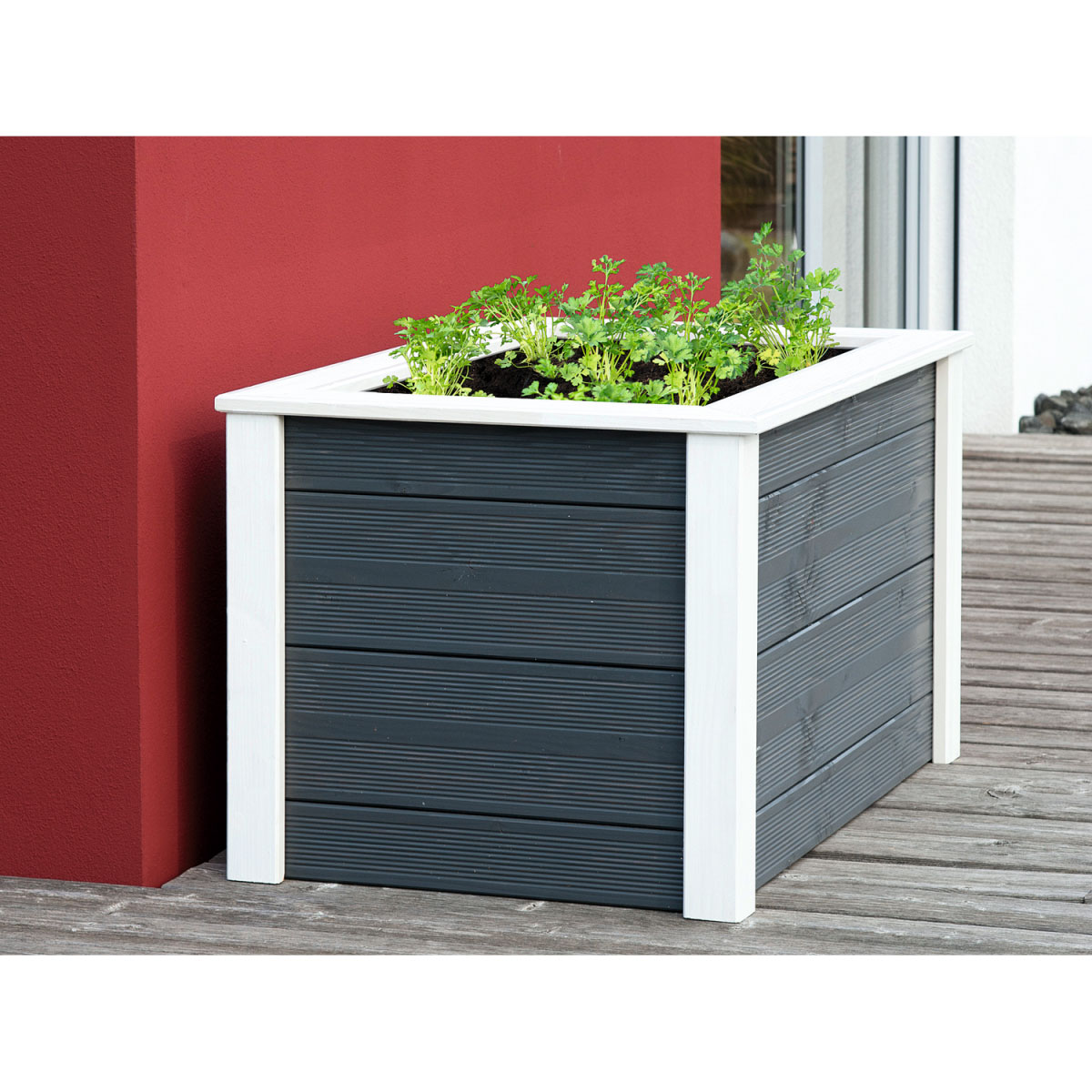 Hochbeet Douglasie 106 x 65 x 60 cm cremeweiß/grau Bild 3