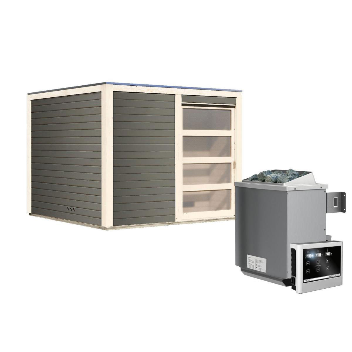 Karibu Saunahaus Cuben 38 mm Ofen 9kW externe St Bild 2