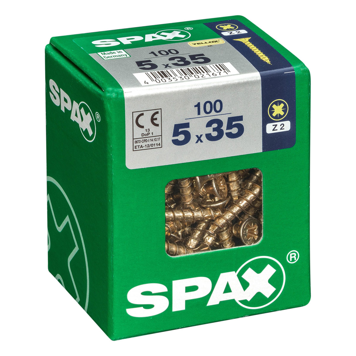 Spax Universalschrauben Yellox Senkkopf 5 x 35 L 100 Stück Bild 2