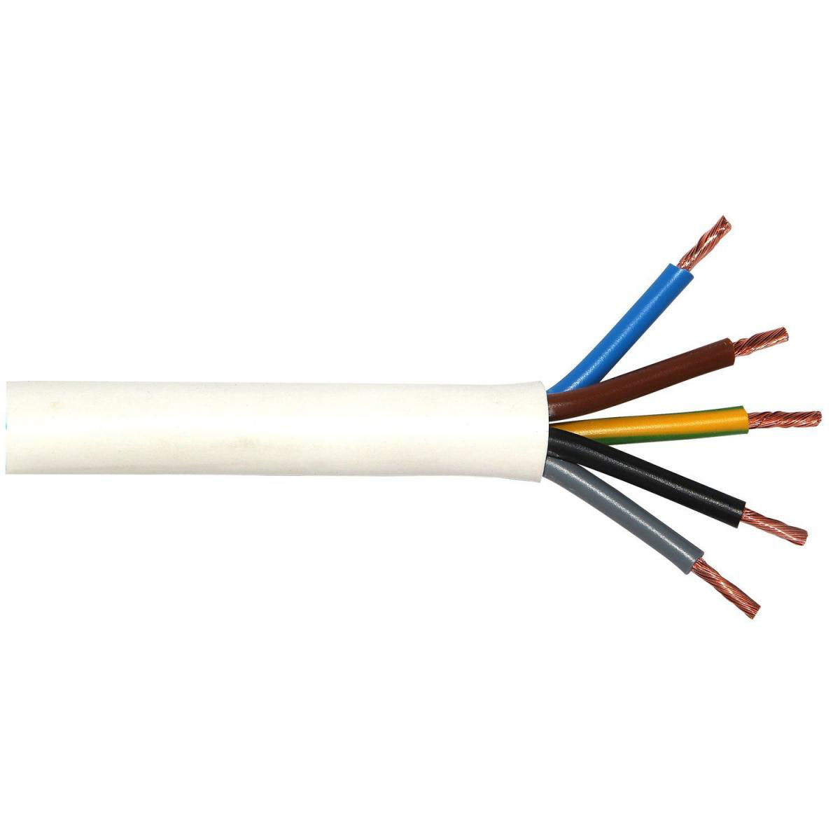 Schlauchleitung H05VV-F 5G 2,5 weiß Meterware