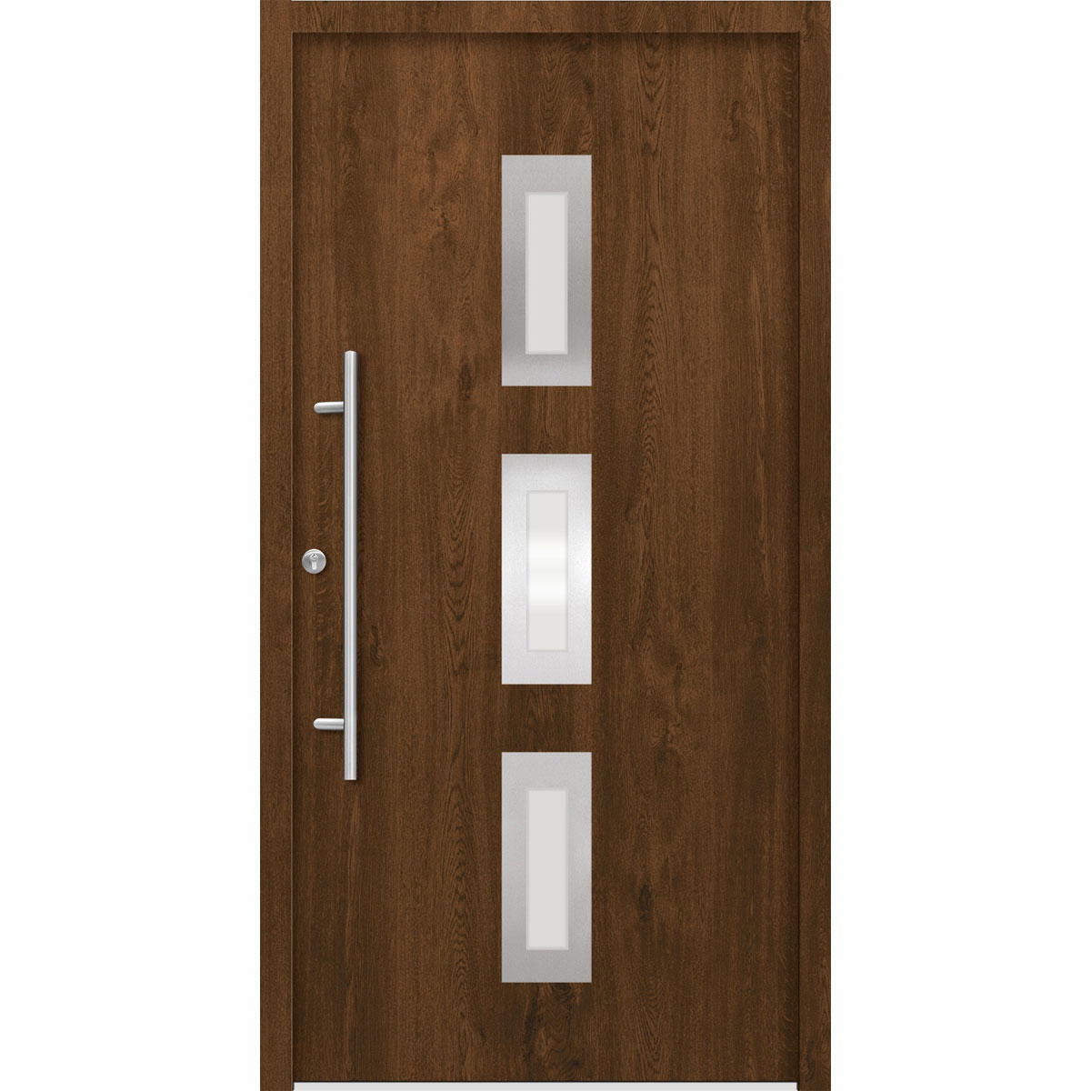 SplenDoor  Premium-Haustür Passivedoor Aalborg energiesparend nussbaum 110 x 210 cm links