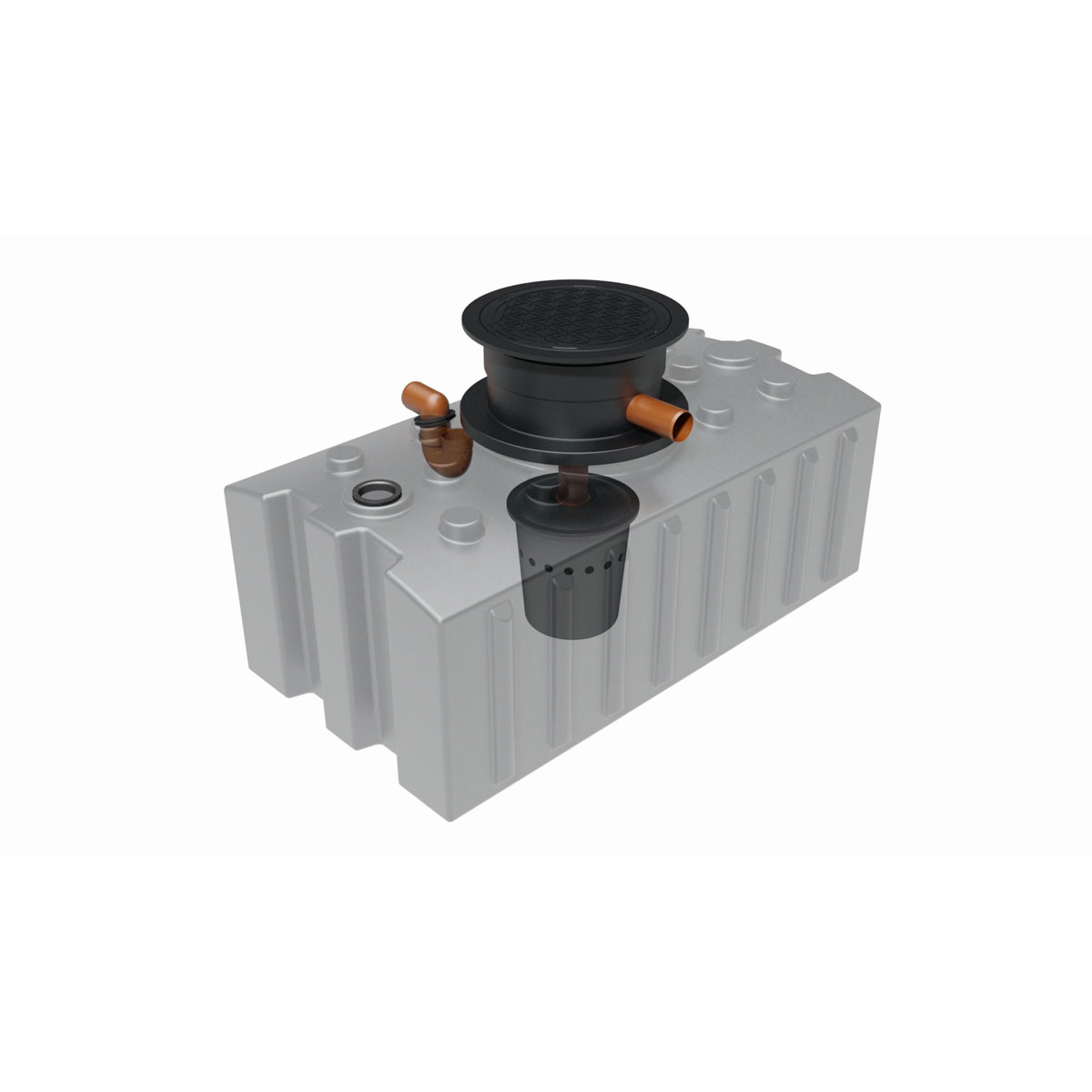 GreenLife Regenwasser-Flachtank, mit Biovitor, 2.000 L