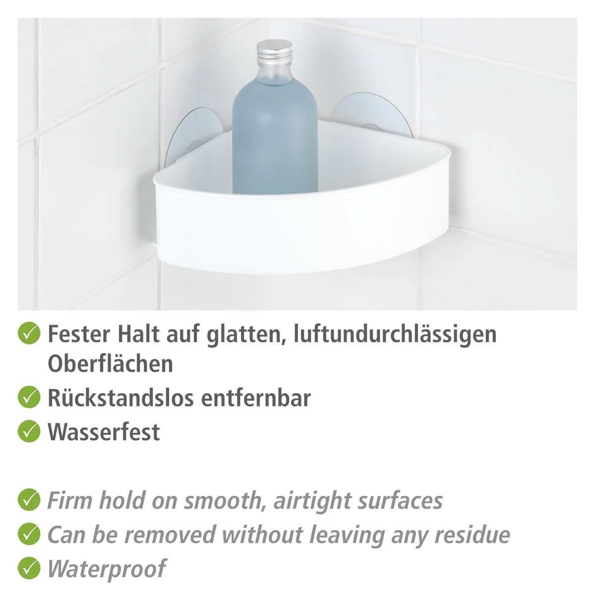 Wenko Static-Loc Eckablage Osimo weiß Bild 4