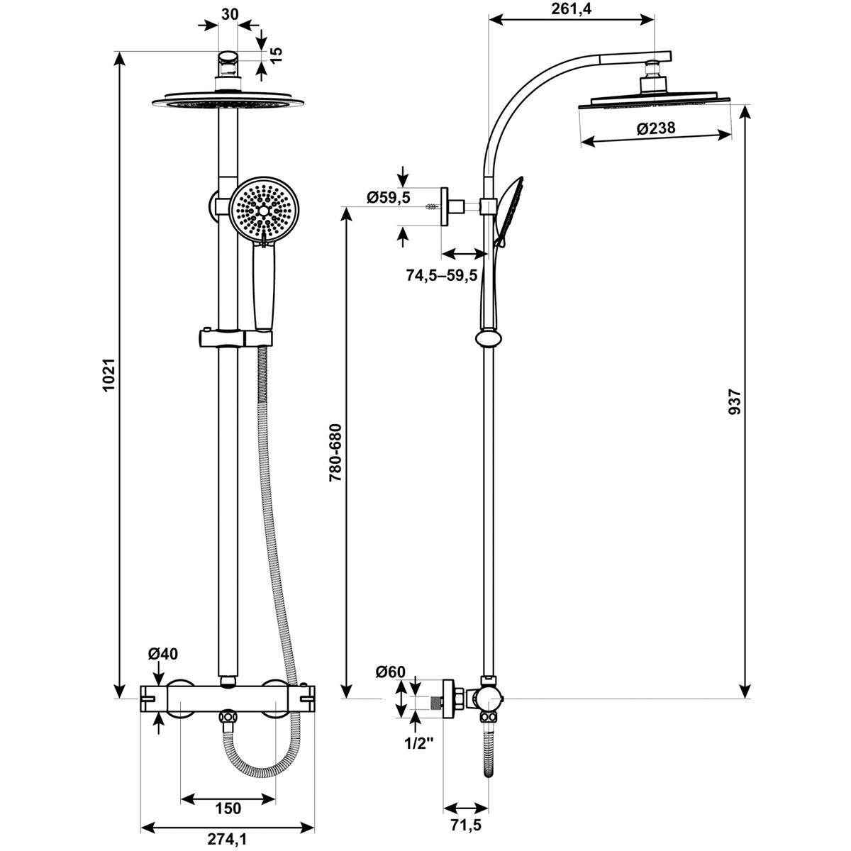 Cornat Dusch Komplettsystem „Noir Style“ schwarz Bild 4