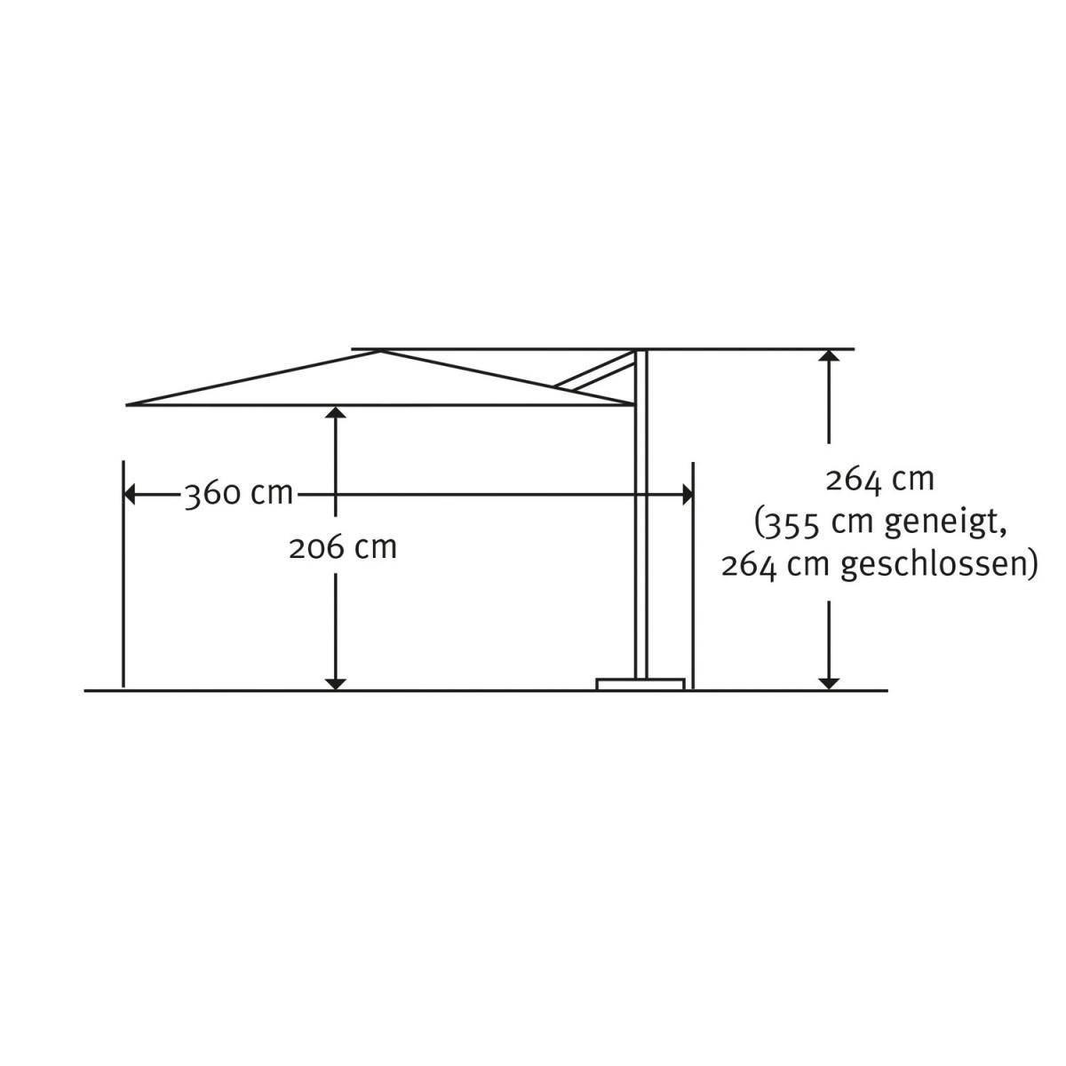 Schneider Schirme Ampelschirm Rhodos Twist 300 x 300 cm Anthrazit Bild 13