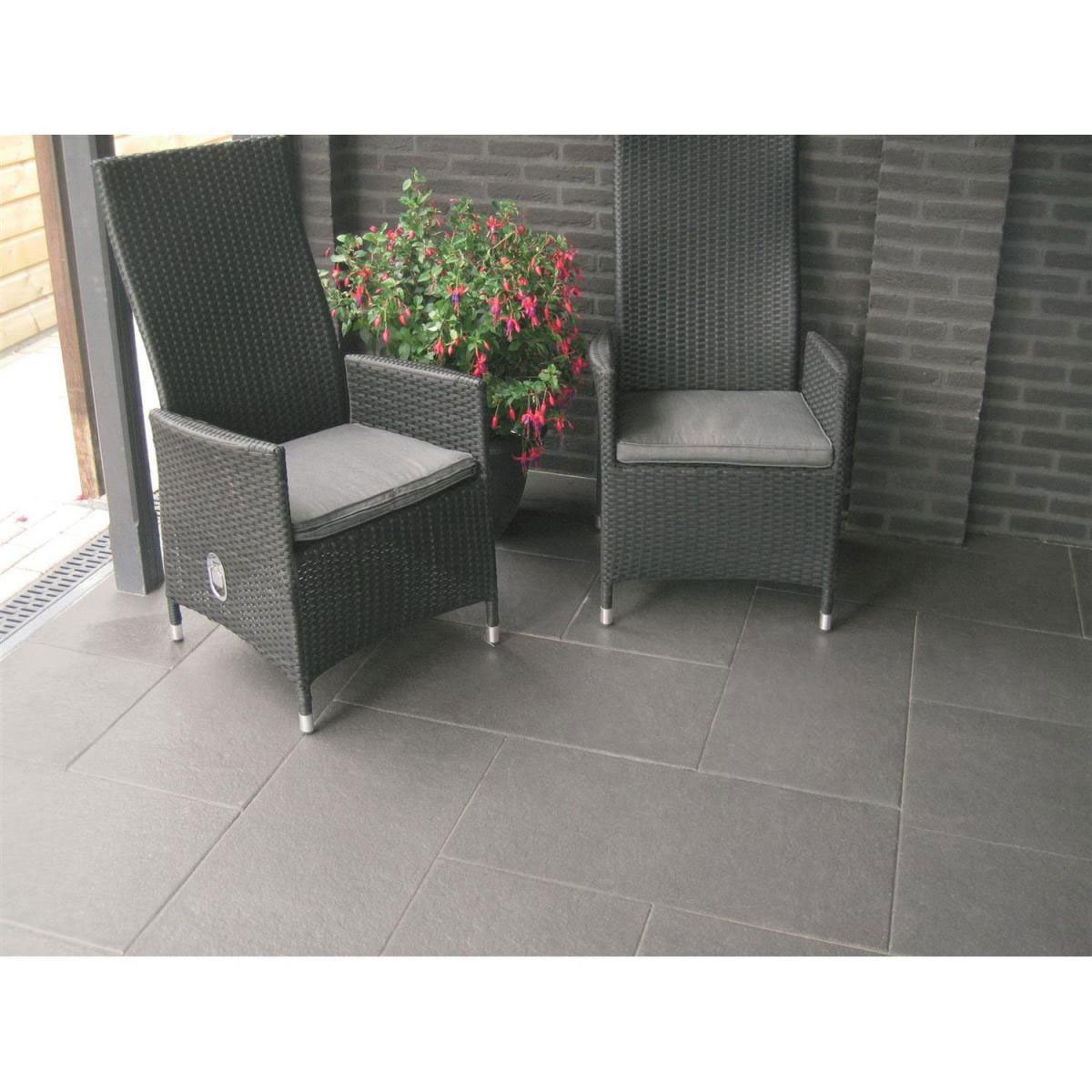 Diephaus  Terrassenplatte No.1 Diamant 80 x 40 cm Schwarz-Basalt Bild 3
