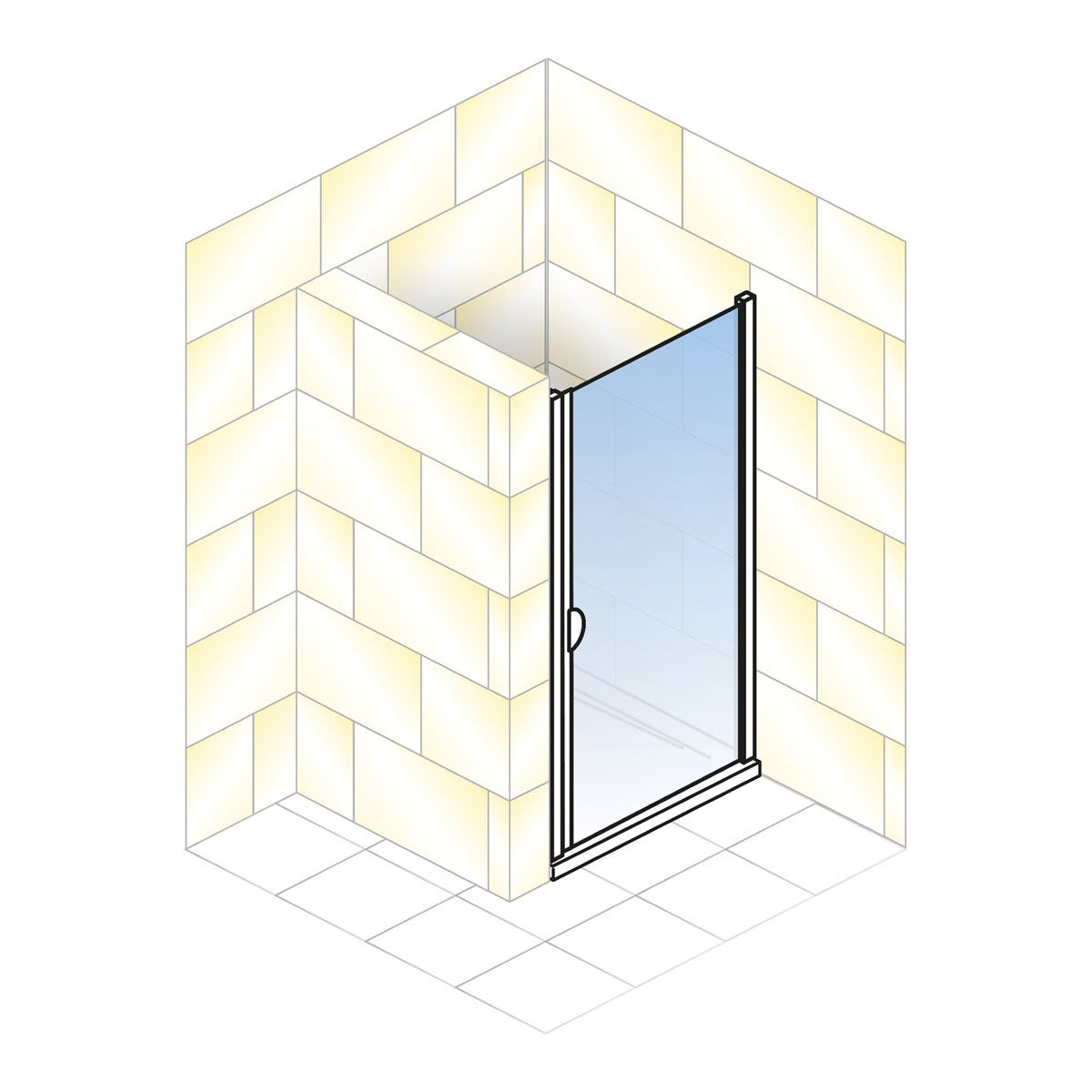 Schulte ExpressPlus Sunny Drehtür in Nische Bild 3