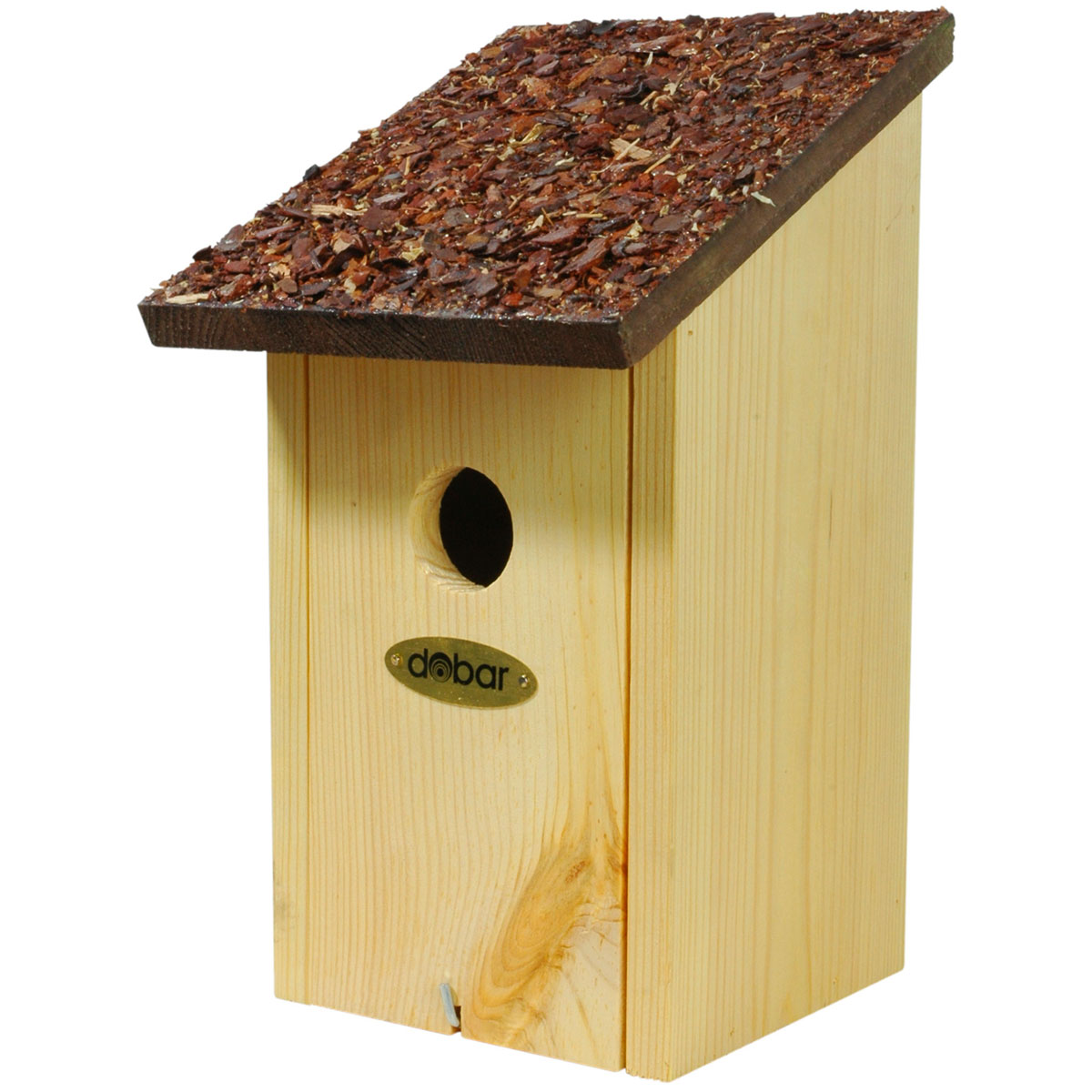 dobar Nistkasten mit Öffnungsklappe 16,5 x 14,5 x 27 cm Braun