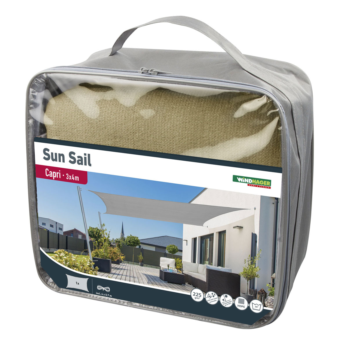 Rechteck-Segel Capri 3 x 4 m champagner Bild 1