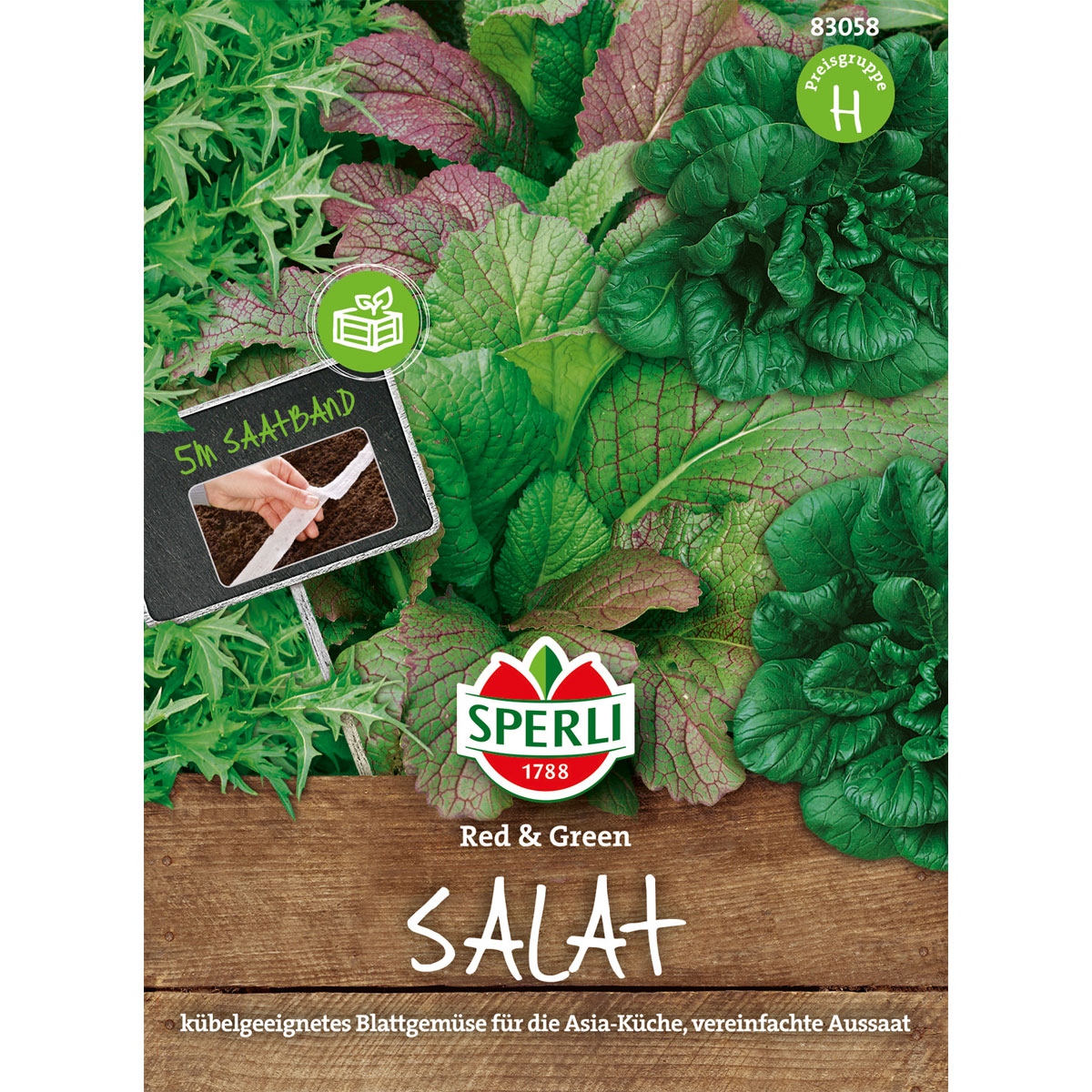 Sperli Asia-Salatmischung Red und Green 5 m Saatband Bild 1