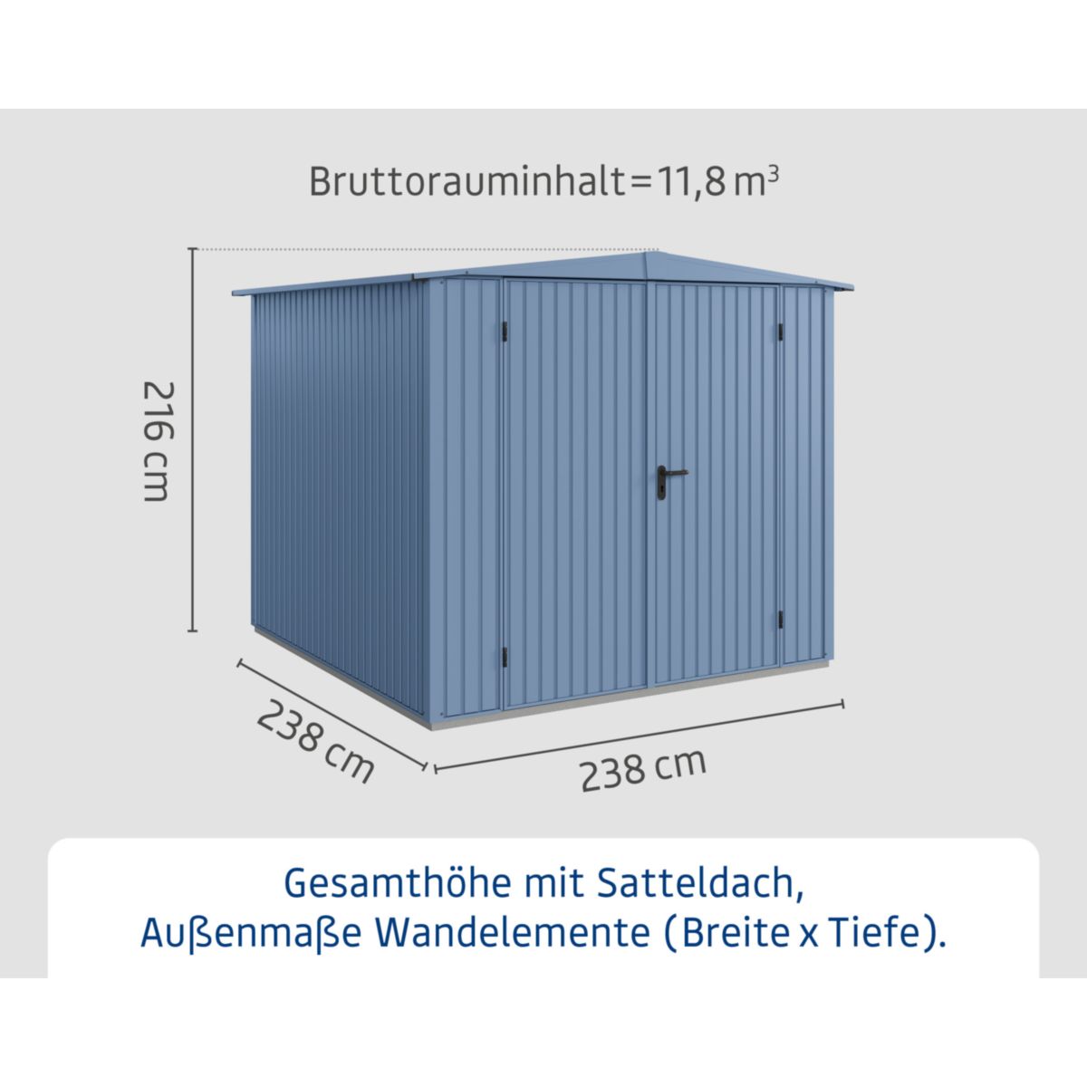 EcoStar  Gerätehaus Trend-STyp 2RAL5014 2 flg Bild 4