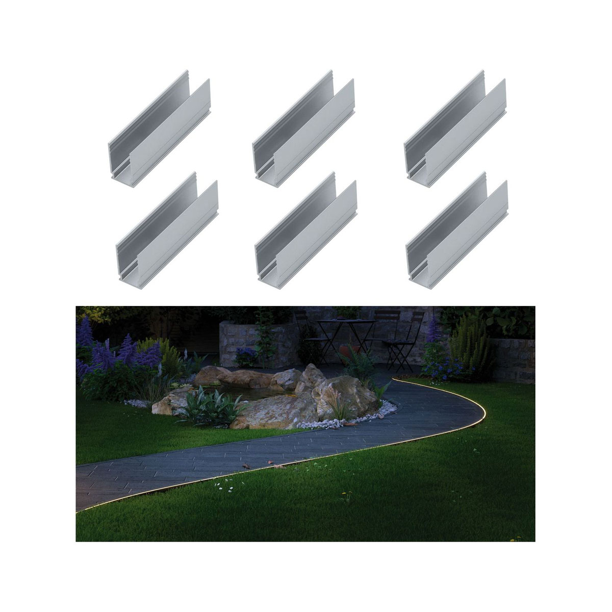 Paulmann Outdoor Plug und Shine Neon Stripe Clip 5 cm 6 Stück