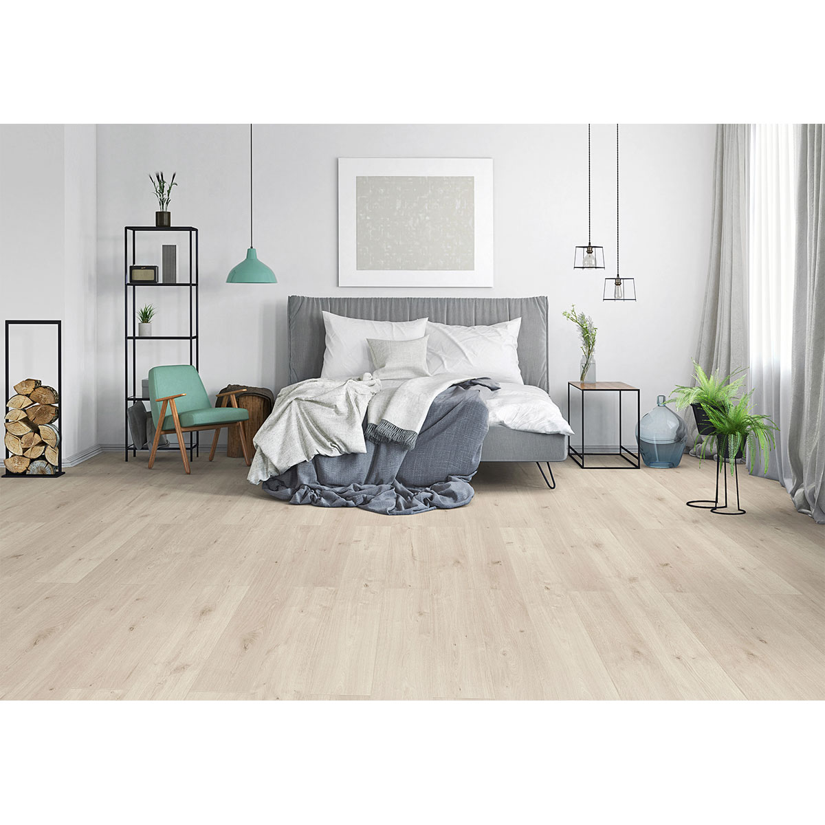 Specht Landhausdiele Deluxe AQUA Eiche weiß 128,5 x 19,2 cm Bild 2