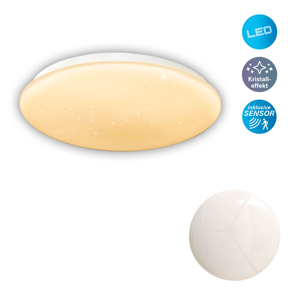 Naeve LED DL Tempe Metall/KS weissLxBxH: 28x28x6,5cm Bild 2