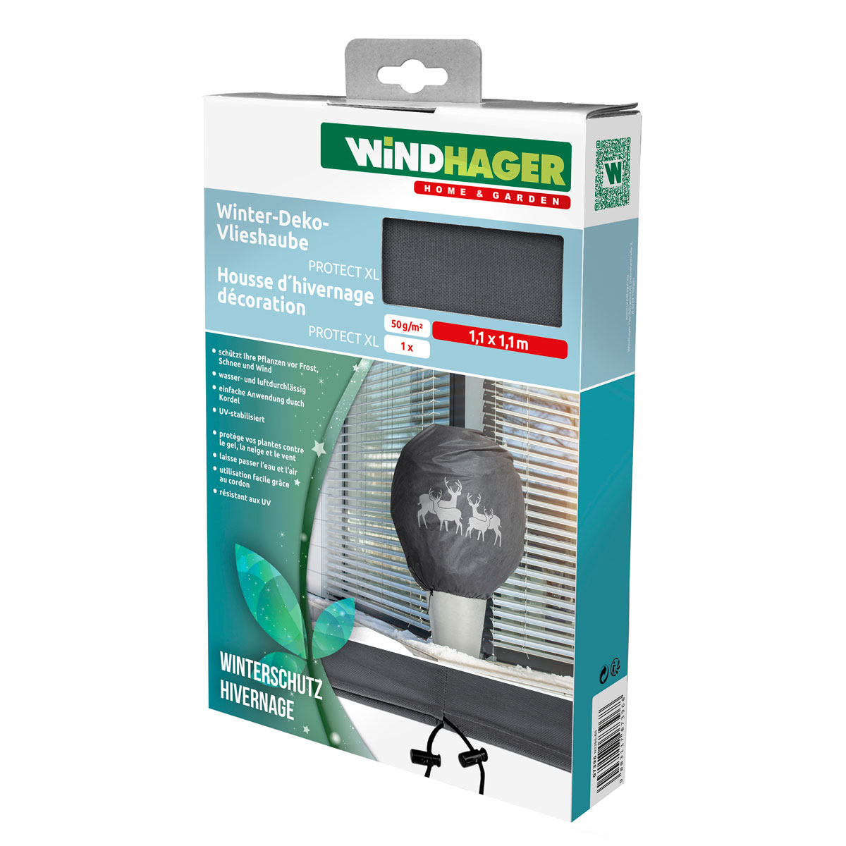 Windhager Deko-Vlieshaube Protect Hirsch XL 1,1 m x 1,1 m