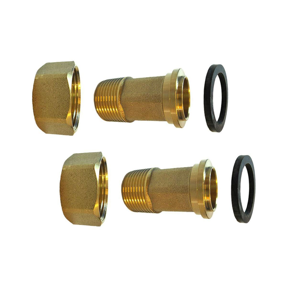 Messing Verschraubung 1/2" AG x 3/4" IG 2er Set