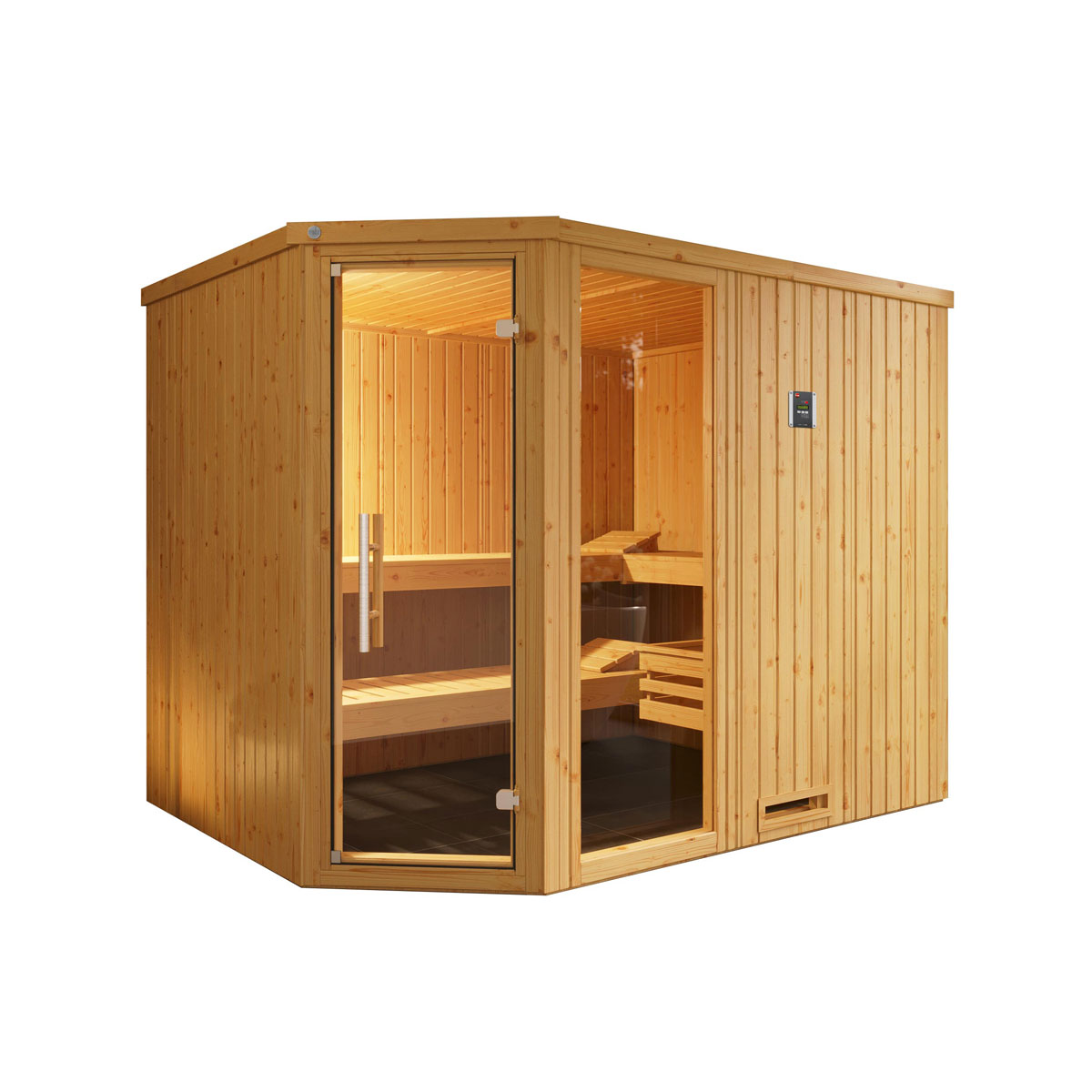 Weka  Elementsauna Varberg Größe 4 Sparset 7,5 kW Bio S Massivholztuer Bild 1