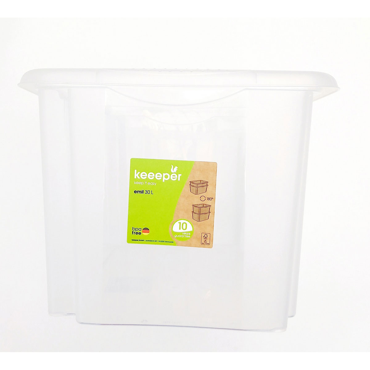 keeeper Aufbewahrungsbox Emil 45 x 27 x 35 cm 30 L transparent