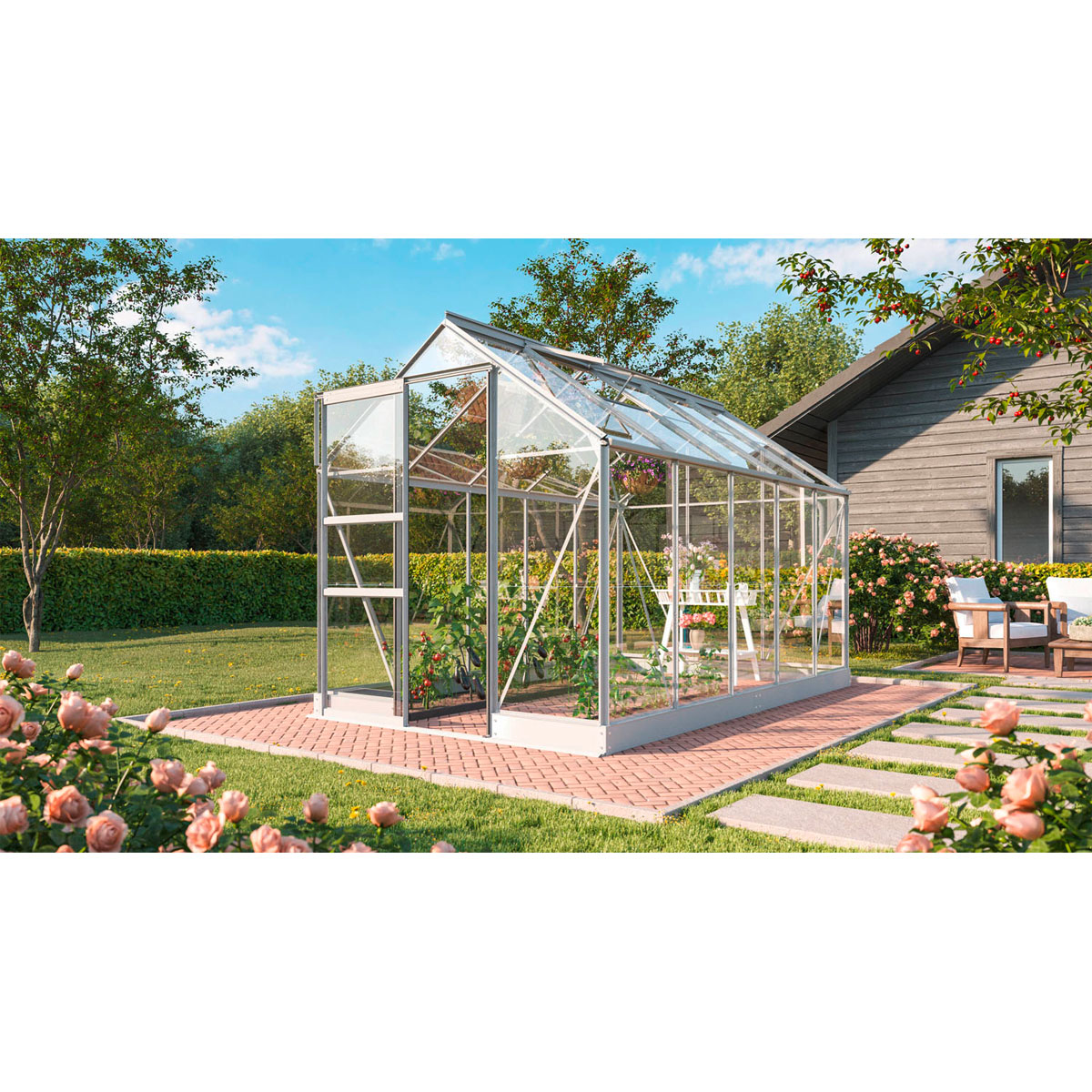 Vitavia Gewächshaus „Eris 6200“, 6,2m², silber