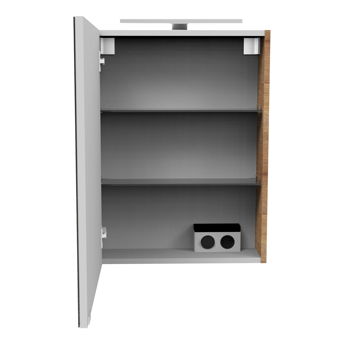 Fackelmann  Gäste-WC Spiegelschrank links SBC 500 x 680 x 153 mm AstEiche Bild 2