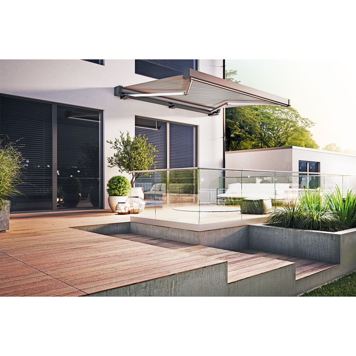 Durabil Markise Fine-Line inkl LED-Beleuchtung 4 x 3m anthrazit Bild 5