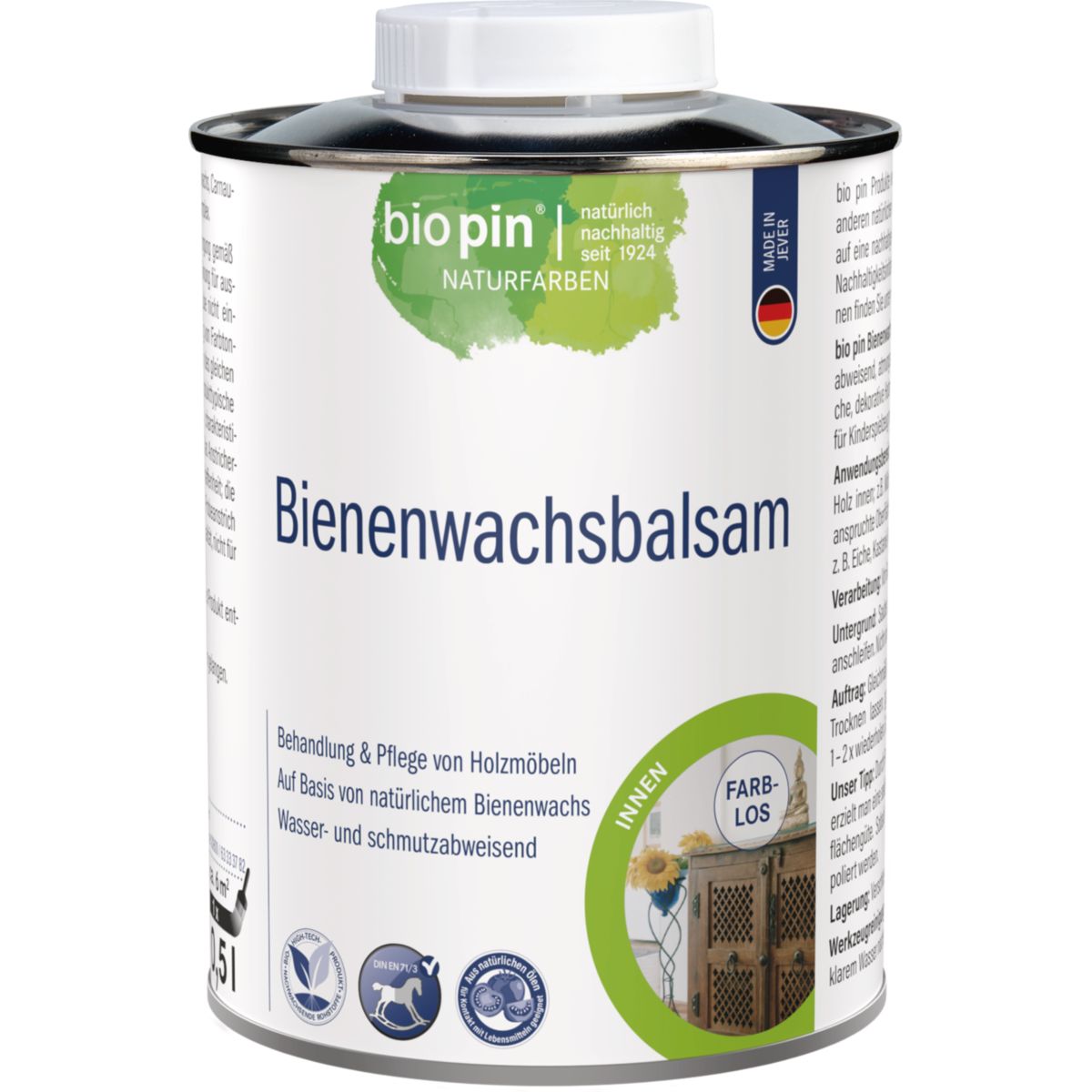 Biopin Bienenwachsbalsam Farblos 0,500 l