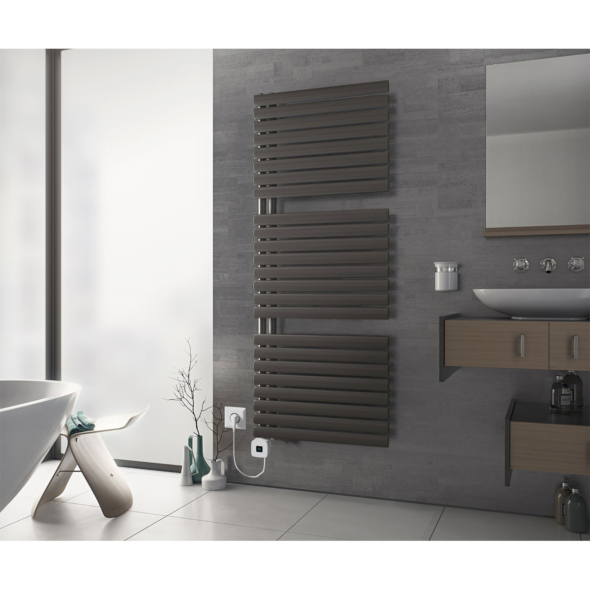 Ximax  Elektrischer Handtuchwärmer Fortuna-Open 1512 x 600 mm 900 Watt Typ 7 Anthrazit