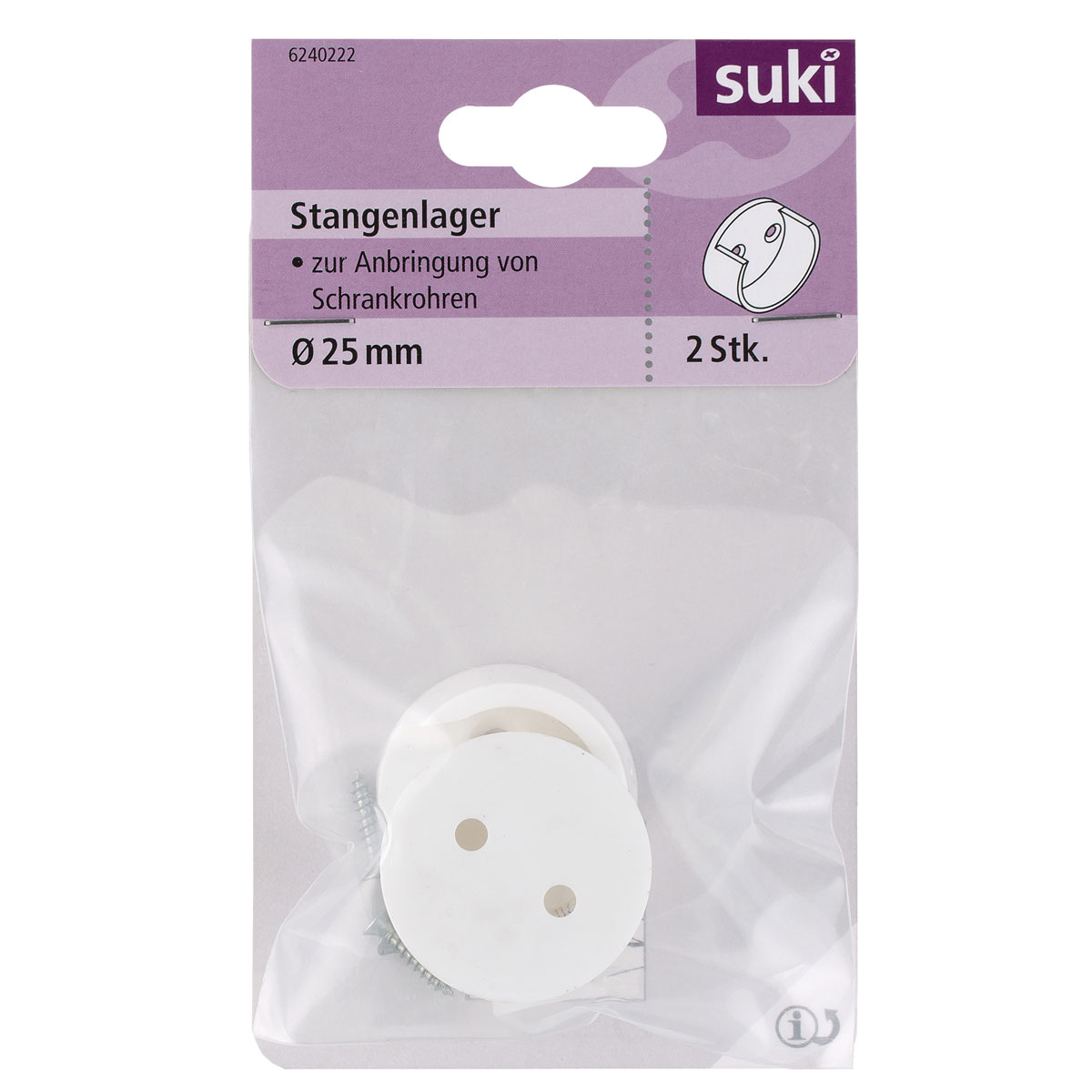 Suki Stangenlager rund Durchmesser 2,5 cm 2 Stück Bild 1