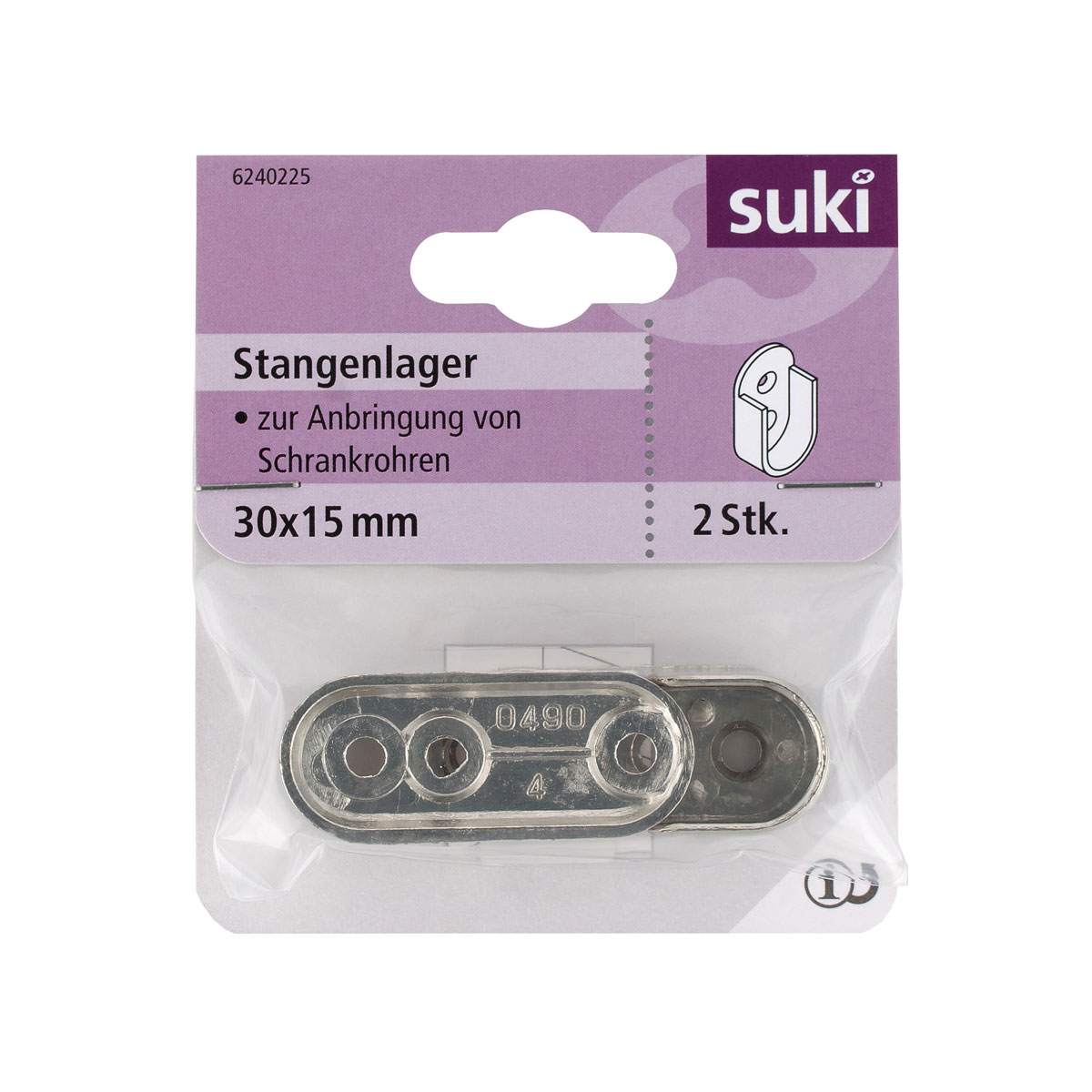 Suki Stangenlager oval 3 x 1,5 cm 2 Stück Bild 1