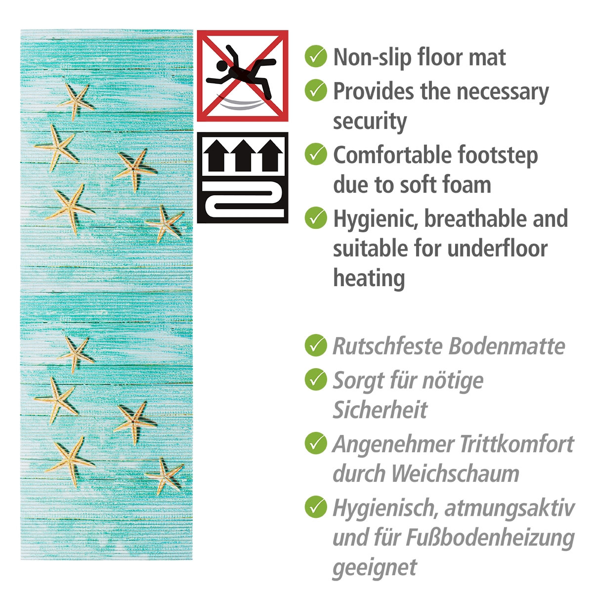 Wenko  Badematte Mediaster 65 x 200 cm Weichschaummatte Bild 2