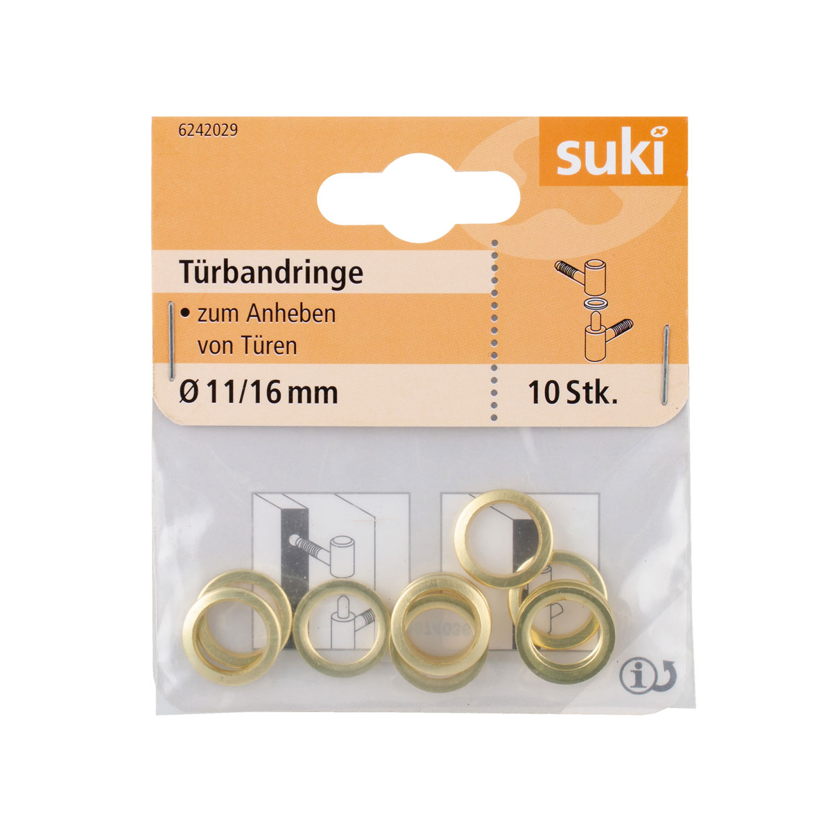 Suki Türbandring Stahl Durchmesser 11x Durchmesser 16 x 2 cm 10 Stück Bild 1