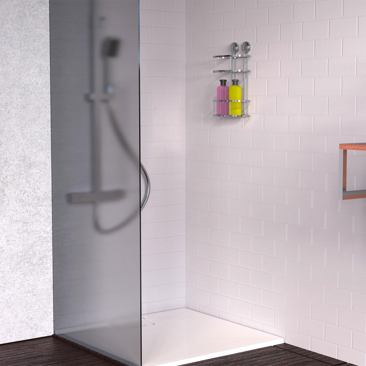 Schütte Dusch-Wandablage 2 Etagen Chrom zum Kleben oder Schrauben Bild 5